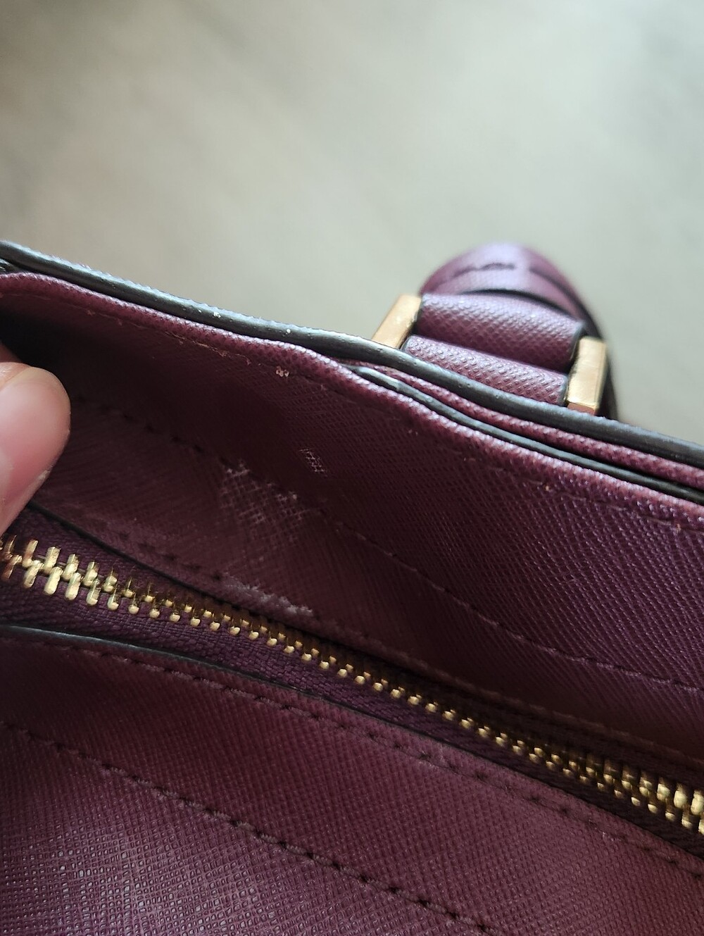 Michael Kors Hamilton Traveler tote purple glam corporate rock edgy business - Picture 3 of 14